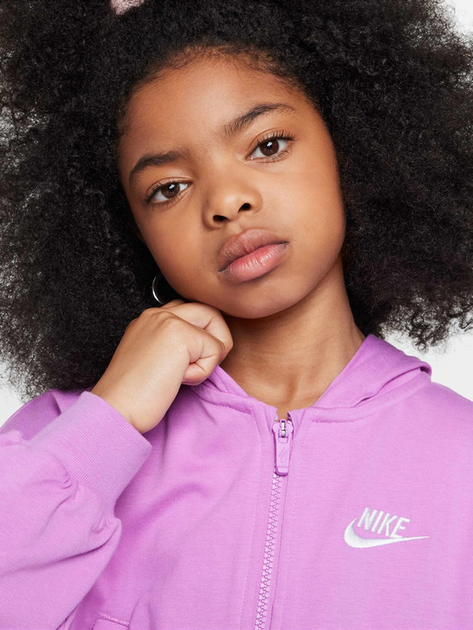 Bluza rozpinana z kapturem dziewczęca Nike G Nsw Fz Hdy Jsy Lbr FN8595-532 122-128 XS Jasnofioletowa (197859839674) - obraz 4