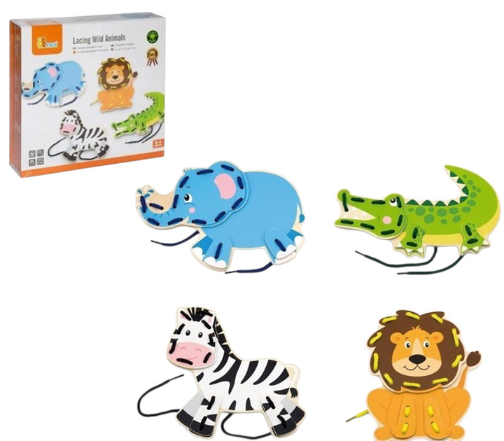 Drewniana sznurowanka Viga Zoo 51326 (6934510513269) - obraz 6