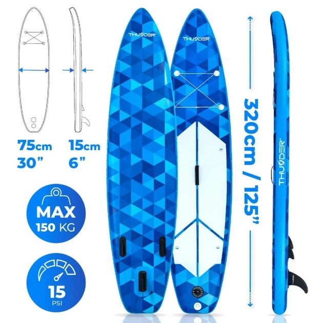 Надувная SUP доска (Сапборд) Thunder NION 320 х 75 см - изображение 3