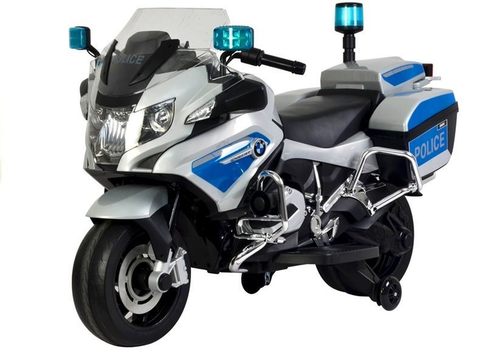 Motor na akumulator dla dzieci Lean Toys BMW R1200 Policja Srebrny (5902808154891) - obraz 4