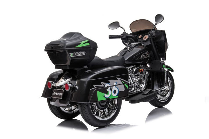 Мотоцикл на акумуляторі для дітей Lean Toys Goldwing NEL-R1800GS Триколісний Чорний (5904665995181) - зображення 4