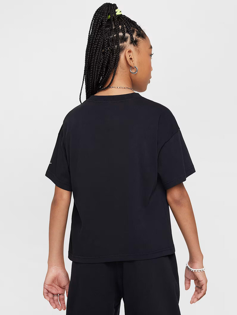 Підліткова футболка для дівчинки Nike G Nsw Tee Graphic Star HM6303-010 158-170 XL Чорна (197602734157) - зображення 2