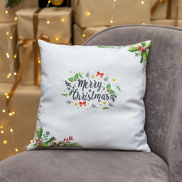 Подушка Різдвяна "Merry Cristmas" 40х40 см. - Фото 1 Подушка Різдвяна "Merry Cristmas" 40х40 см. - зображення 1