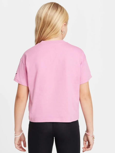 Koszulka dziecięca dla dziewczynki Nike G Nsw Tee Graphic Star HM6303-646 122-128 XS Różowa (197602753929) - obraz 2