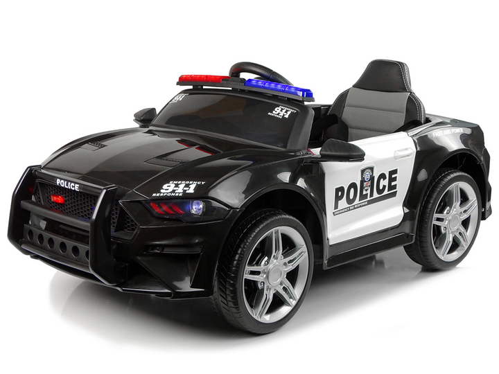 Samochód elektryczny dla dzieci Lean Toys Policja BBH0007 Czarny (5907625584487) - obraz 14