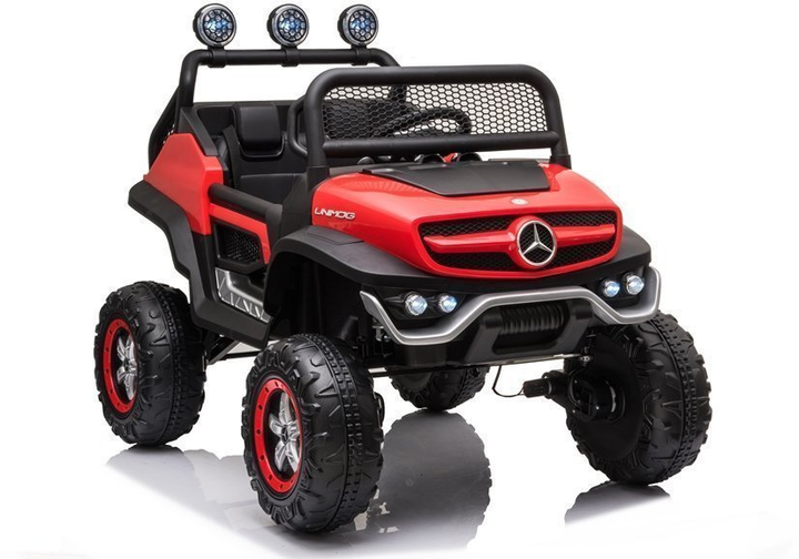Samochód elektryczny dla dzieci Lean Toys Mercedes Unimog S lakierowany Czerwony (5908275996125) - obraz 1