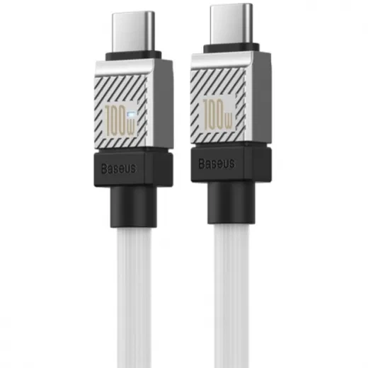 Кабель Baseus CoolPlay Series Fast Charging Cable Type-C to Type-C 100W 1 метр White (CAKW000202) - изображение 2