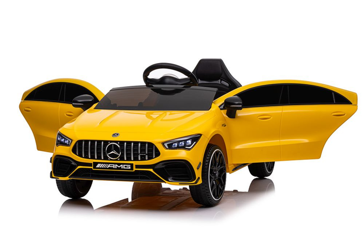 Samochód elektryczny dla dzieci Lean Toys Mercedes CLA 45s AMG 4x4 Żółty (5905991011590) - obraz 15