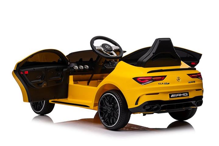 Samochód elektryczny dla dzieci Lean Toys Mercedes CLA 45s AMG 4x4 Żółty (5905991011590) - obraz 16