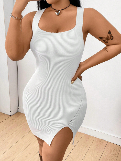 Акція на Сукня осіння жіноча SHEIN GD-00209603 0XL Біла від Rozetka
