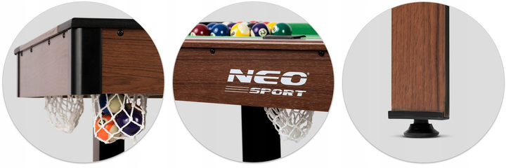 Ігровий стіл Neo Sport у більярд 122 x 61 x 76 см темно-коричневий NS-807 (5903890605896) - зображення 5