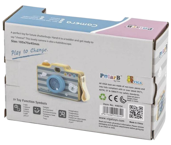 Дерев'яний фотоапарат Viga PolarB з калейдоскопом 44034 (6971608440342) - зображення 11