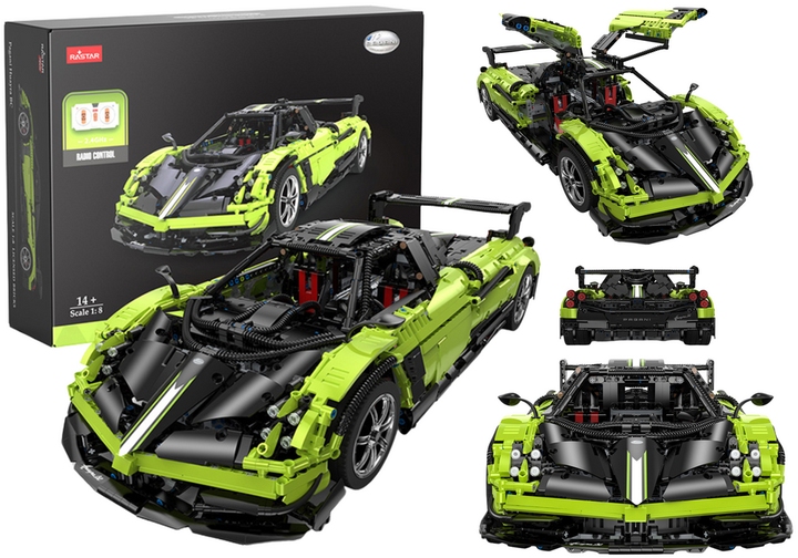 Klocki Konstrukcyjne Rastar Pagani Huyara BC R/C 1:8 2896 elementów 20572 Zielony (5905991028581) - obraz 2