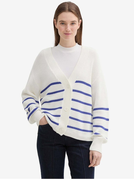 Кардиган жіночий Tom Tailor 1043311 S Білий/Синій (4067672996853) - зображення 1