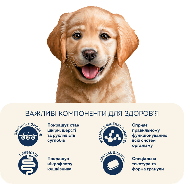 Гіпоалергенний сухий корм для цуценят середніх та великих порід Форель та рис Hypoallergenic. For puppies 1-12 months, 300 г Арт. 2028003 - изображение 5