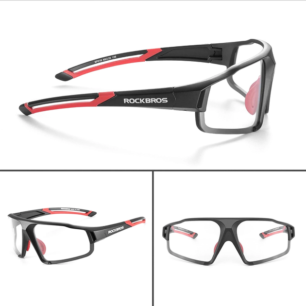 Окуляри велосипедні Rockbros SP216BK Black-Red (5907769362316) - зображення 3