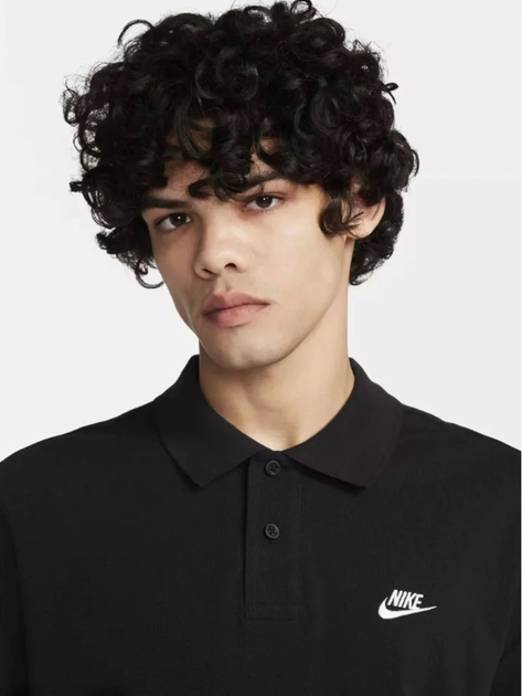 Поло довге чоловіче Nike M Nk Club Ss Polo Pique FN3894-010 XL Чорне (196974945789) - зображення 4