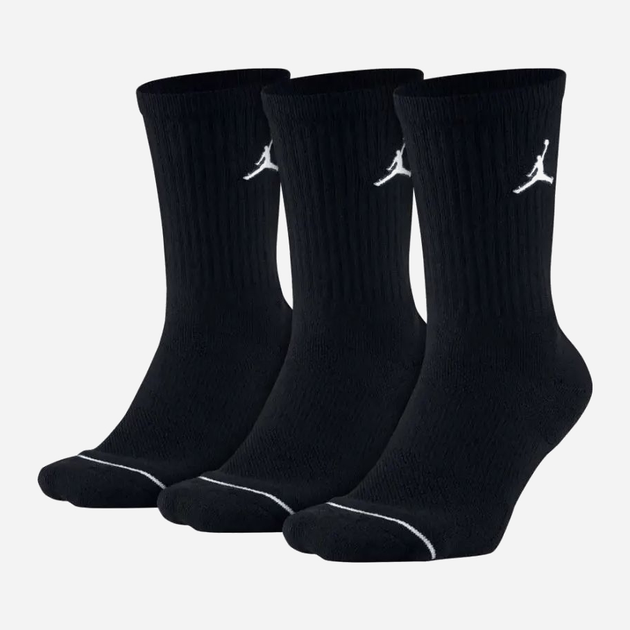 Zestaw skarpetek damskich 3 pary Nike U J Ed Cush Poly Crew 3Pr 144 DX9632-010 42-46 (L) Czarny (196152693846) - obraz 1