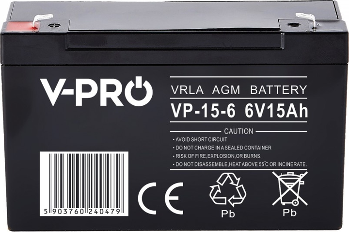 Акумуляторна батарея Volt Polska AGM VPRO 6V 15 Ah (6AKAAGM615) - зображення 2