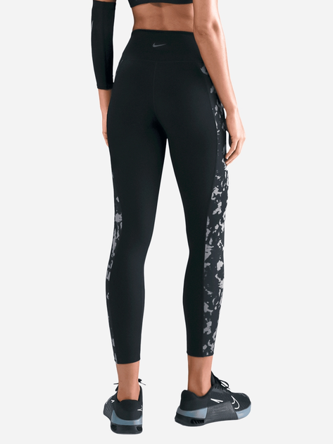 Legginsy sportowe damskie 7/8 z wysokim stanem Nike W Nk One Df Hr 7/8 Tight Aop HJ1103-010 XL Czarne (197602843941) - obraz 2