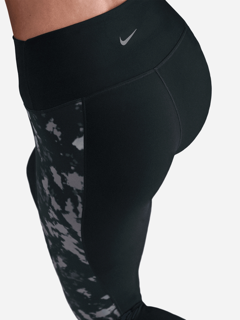 Спортивні легінси для фітнесу високі жіночі Nike W Nk One Df Hr 7/8 Tight Aop HJ1103-010 M Чорні (197602786613) - зображення 3