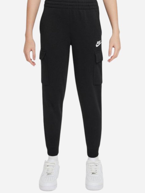 Дитячі теплі спортивні штани-джоггери для хлопчика Nike K Nsw Club Flc Crgo Pnt Lbr FD3012-010 122-128 XS Чорні (196607242742) - зображення 1