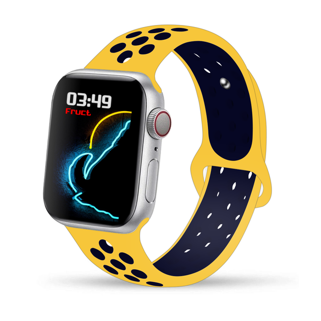 Силиконовый ремешок Fruct Nike Sport Band for Apple Watch 38/40/41/42 mm Yellow Blue - Фото 1 Силиконовый ремешок Fruct Nike Sport Band for Apple Watch 38/40/41/42 mm Yellow Blue - изображение 1