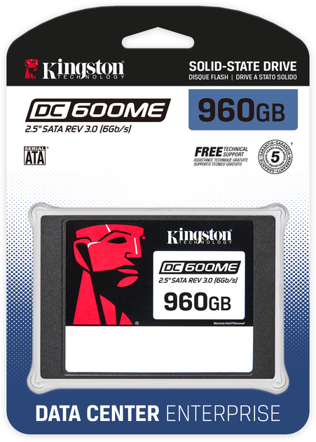 Dysk SSD Kingston Enterprise DC600ME 960GB TCG Opal 2.5" SATAIII 3D TLC (SEDC600ME/960G) - obraz 3