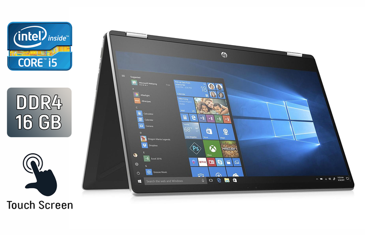 Ноутбук-трансформер HP Pavilion x360 15-dg1052nr / 15.6" (1920x1080) IPS Touch / Intel Core i5-10210U (4 (8) ядра по 1.6 - 4.2 GHz) / 16 GB DDR4 / 512 GB SSD / Intel UHD Graphics / WebCam / Windows 10 б/у - Фото 1 Ноутбук-трансформер HP Pavilion x360 15-dg1052nr / 15.6" (1920x1080) IPS Touch / Intel Core i5-10210U (4 (8) ядра по 1.6 - 4.2 GHz) / 16 GB DDR4 / 512 GB SSD / Intel UHD Graphics / WebCam / Windows 10 б/у - изображение 1
