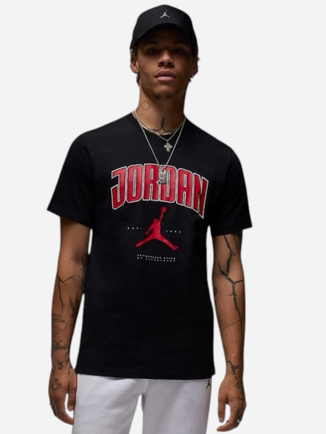 Футболка бавовняна довга чоловіча Nike M J City 88 SS Crew HQ0009-010 XXL Чорна (197859048779) - зображення 1