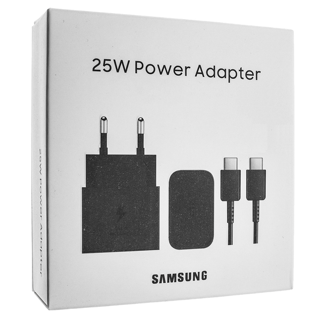 Сетевое зарядное устройство Samsung GaN 25W Type-C быстрая зарядка Super Fast Charge + кабель Type-C Black - изображение 5