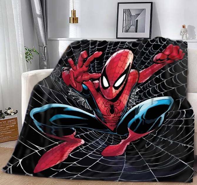 Плед Человек паук 2002 Спайдер мен Spider man плюшевый велюр с 3D рисунком размер 160х200 - изображение 2