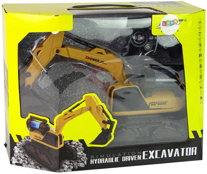 Koparka gąsienicowa zdalnie sterowana Lean Toys Żółta (15157) (5905515355414) - obraz 1