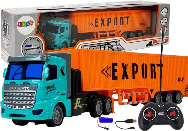 Ciężarówka dostawcza zdalnie sterowana Lean Toys 27 MHz 1:48 Pomarańczowa (9083) (5904204750967) - obraz 2
