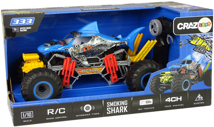 Auto zdalnie sterowane Lean Toys Shark 15 km/h Niebieskie (7735) (5903802453256) - obraz 1