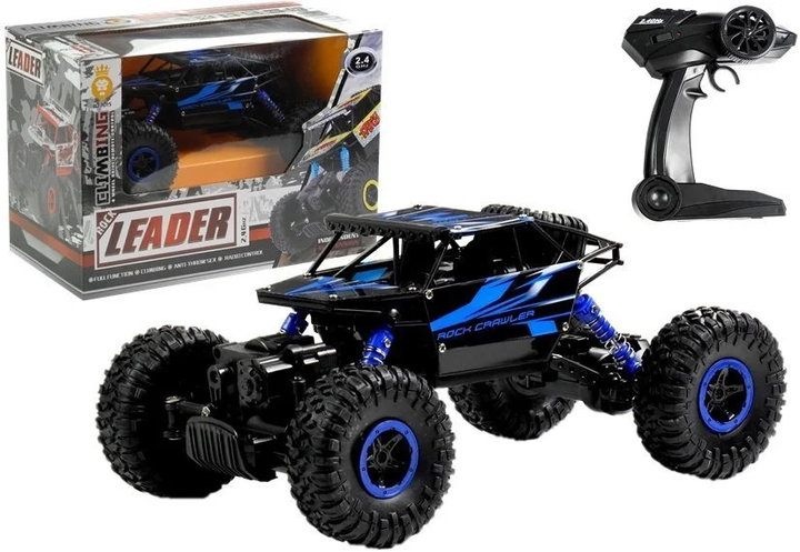 Auto zdalnie sterowane Lean Toys Jeep 1:18 Niebieskie (4389) (5907625582292) - obraz 5