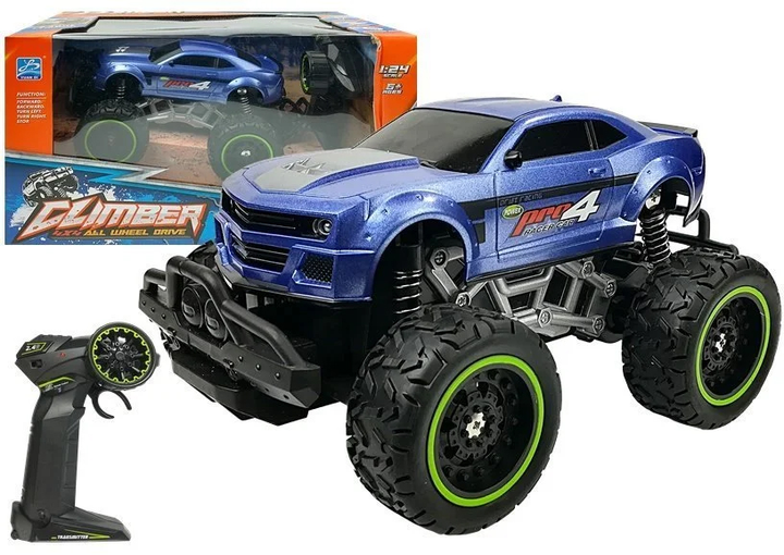Машинка на радіокеруванні Lean Toys з високими колесами 6.5 км/год Синя (6660) (5904665996560) - зображення 2