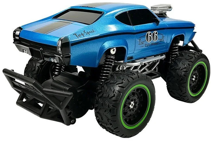Auto zdalnie sterowane Lean Toys z wysokimi kołami 6.5 km/h Błękitne 23.5x14x12 cm (6652) (5904665996607) - obraz 4