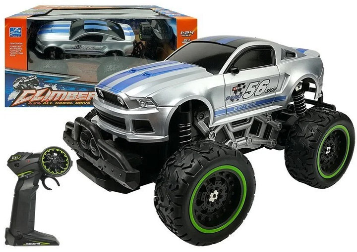 Машинка на радіокеруванні Lean Toys з високими колесами 6.5 км/год Срібляста (6662) (5904665996577) - зображення 2