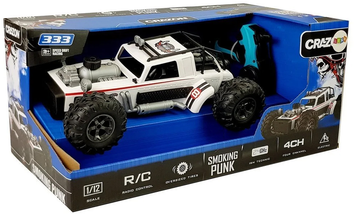Auto terenowe zdalnie sterowane Lean Toys Buggy z parą wodną 1:12 2.4G 20 km/h Białe (7733) (5903802453232) - obraz 1