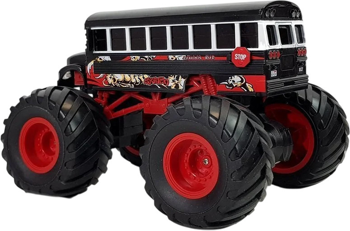 Autobus zdalnie sterowany Lean Toys z dużumi kołami i dźwiękami 2.4G Czarny (9027) (5904204750141) - obraz 4