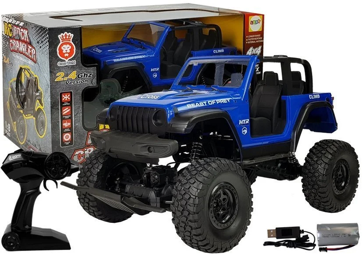 Auto terenowe zdalnie sterowane Lean Toys z amortyzatorami 4 x 4 2.4G Niebieskie (9086) (5904204750998) - obraz 2