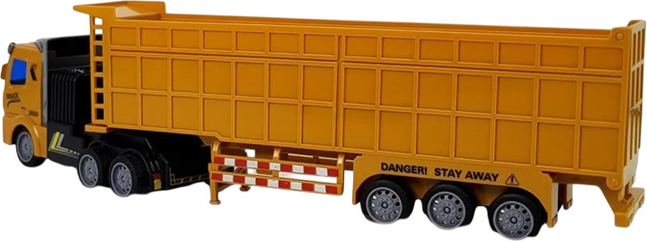 Ciężarówka z przyczepą zdalnie sterowana Lean Toys 27 MHz 1:48 Żółta (9081) (5904204750943) - obraz 5