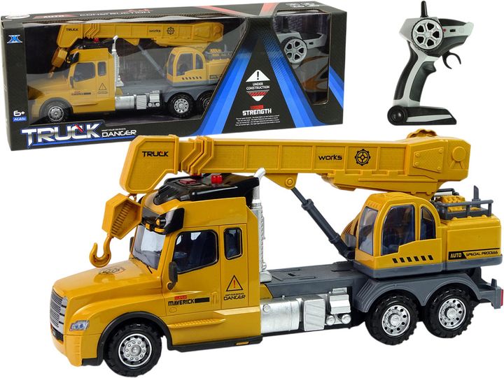 Ciężarówka zdalnie sterowana Lean Toys ze światłami i dźwiękami 2.4G Żółta (9709) (5904204756457) - obraz 2