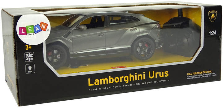 Auto zdalnie sterowane Lean Toys Lamborghini Urus ze światłami 1:24 2.4 G Srebrzyste (9731) (5904204756679) - obraz 1