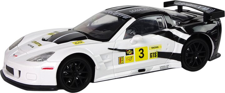 Auto zdalnie sterowane Lean Toys Corvette C6.R ze światłami 2.4 G 1:18 Białe (9726) (5904204756624) - obraz 3