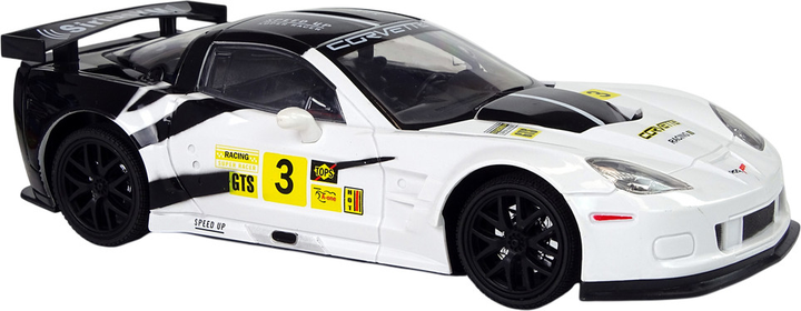 Auto zdalnie sterowane Lean Toys Corvette C6.R ze światłami 2.4 G 1:18 Białe (9726) (5904204756624) - obraz 6