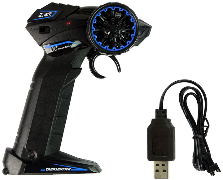 Motocykl zdalnie sterowany Lean Toys Sportowy 2.4G 1:10 czarno-niebieski (10232) (5904665991046) - obraz 8