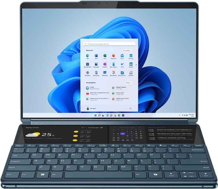 Laptop Lenovo Yoga Book 9 13IMU9 (83FF0020PB_PL) Tidal Teal + firmowy plecak i mysz - obraz 1