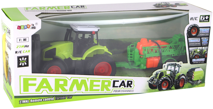 Traktor zdalnie sterowany Lean Toys z opryskiwaczem 1:16 Zielony (16159) (5905679077078) - obraz 1